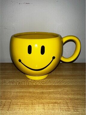 Yellow Smile Face Ceramic Coffee Mug by Teleflora Gift
